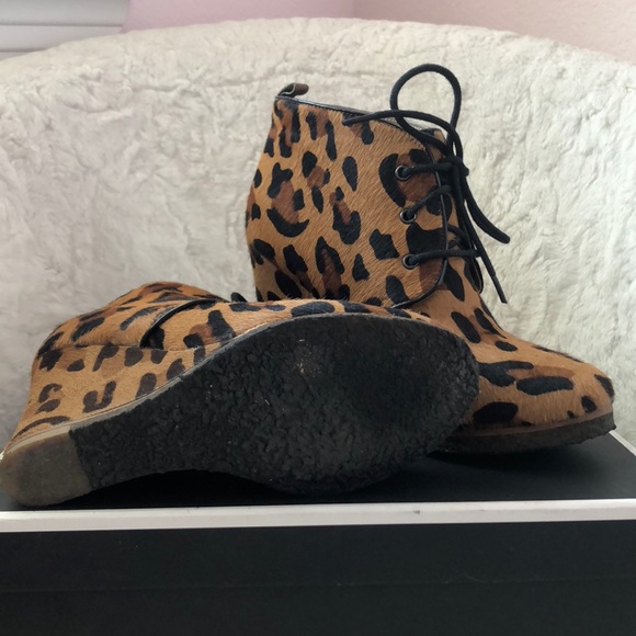 Shoemint Leopard Horse Hair Booties - Picture 3 of 4